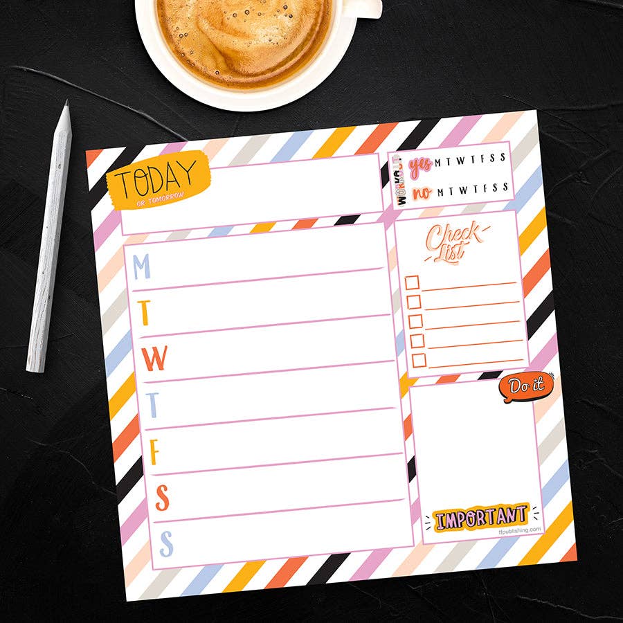 Super Stripe Weekly Square Schedule Pad (Open Dated)